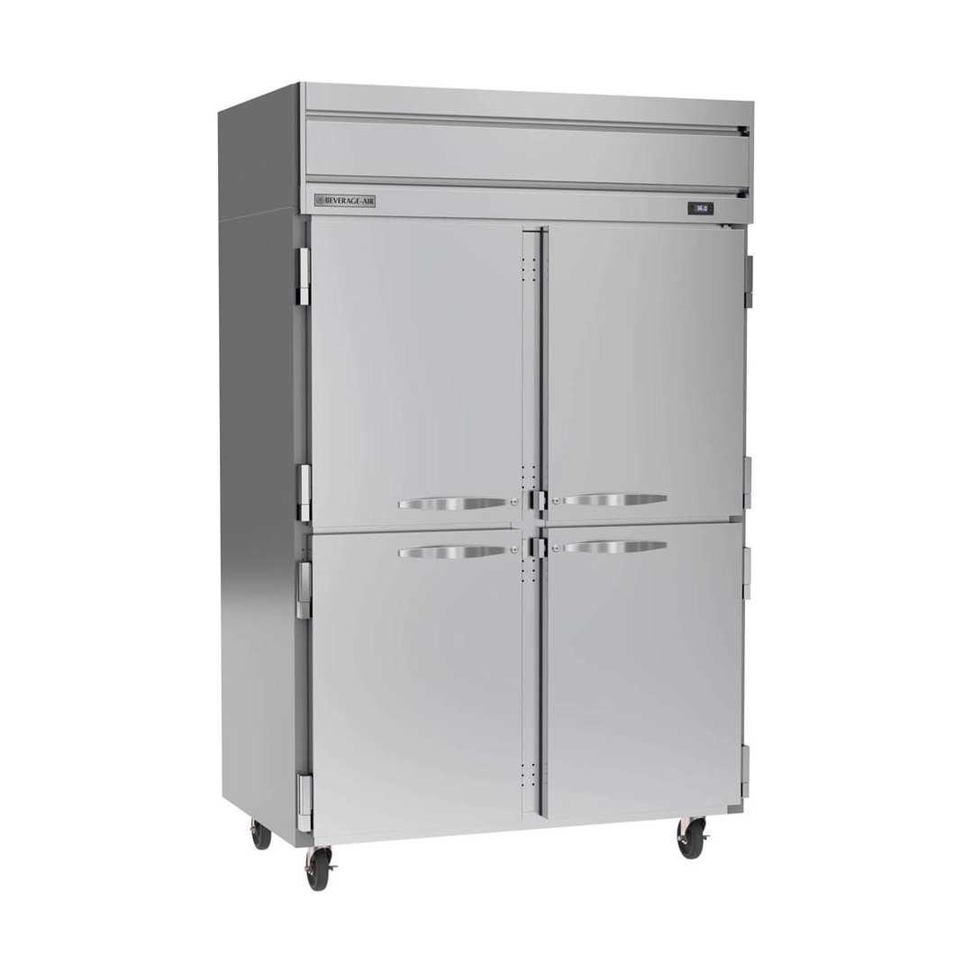 Beverage Air HR2HC-1HS 52" Two Section Reach-In Refrigerator w/ 4 Solid Half Doors, Top Mounted, 1/3 hp, 47 cu. ft.