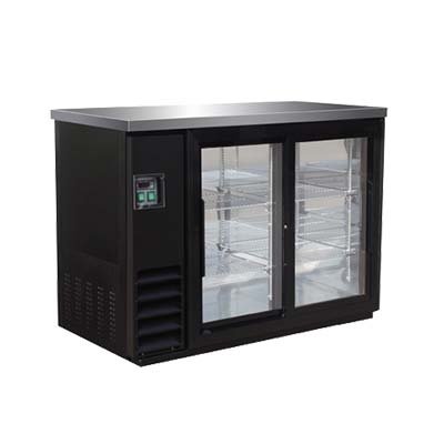 IKON IBB49-2G-24SD 49" Two Section Back Bar Cooler with Glass Door, 10.45 cu. ft.