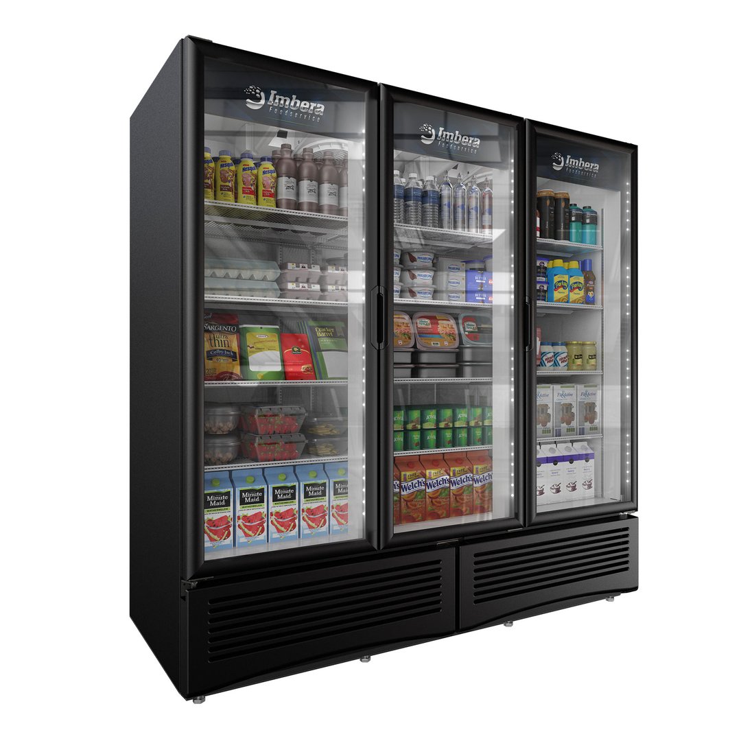 Imbera USA G372 78" 3-Section Merchandiser Refrigerator with Swing Glass Door, 66.3 cu. ft.