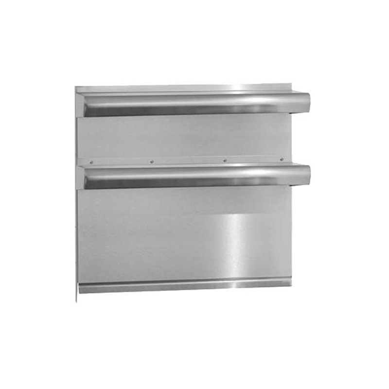 Imperial DHS-96 96" x 35" Stainless Steel Backguard Flue Riser with Double Solid Shelves