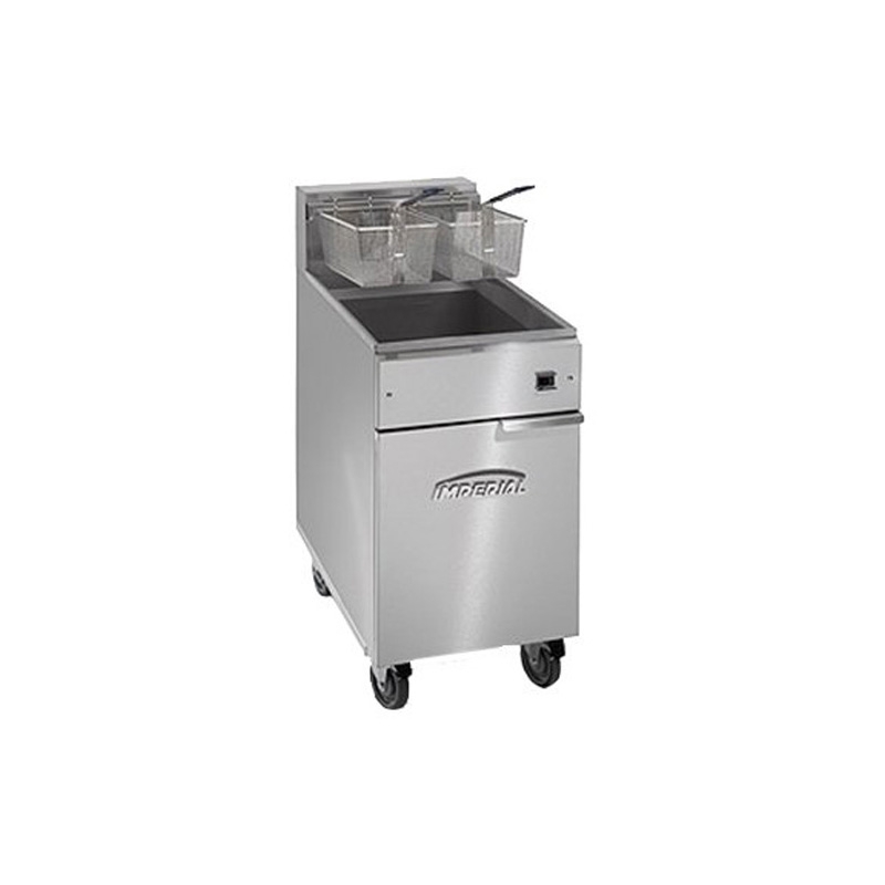 Imperial IFS-75-E 19" Floor Model Electric Full Pot Fryer w/ 75-Lb. Capacity, 2 Baskets, 240V/3Ph