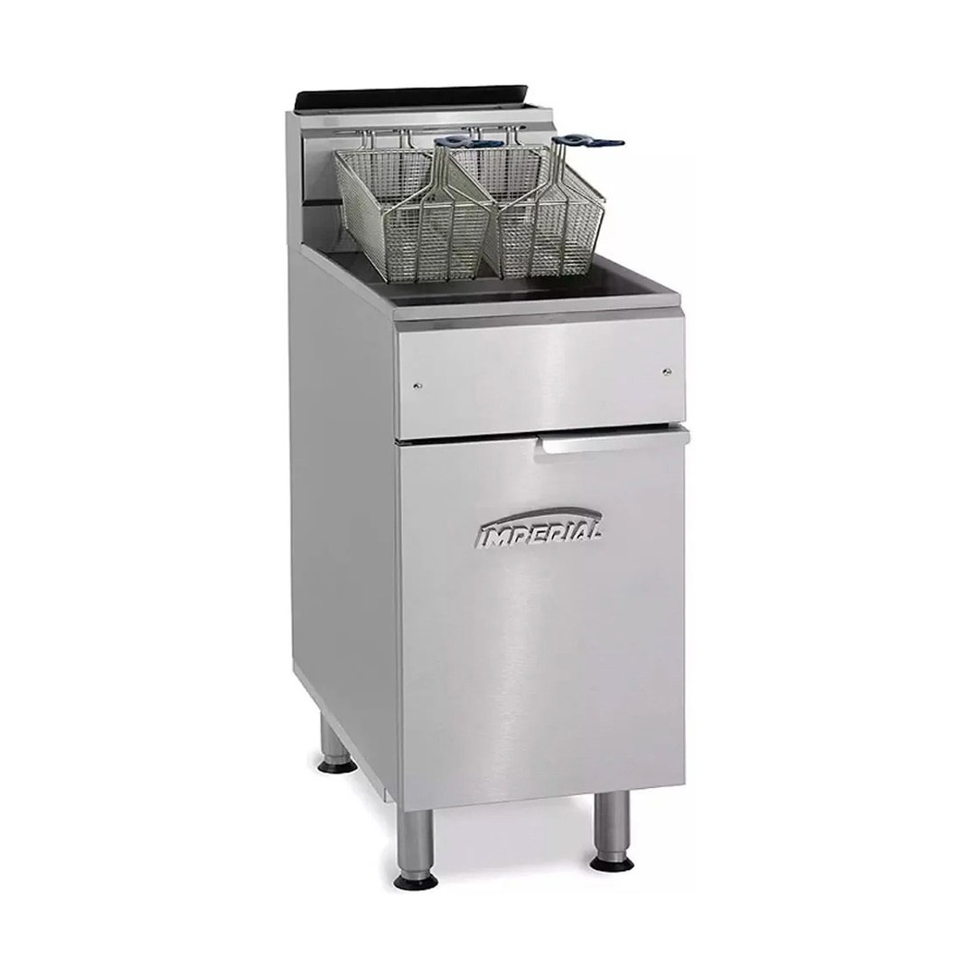 Imperial IFS-75 Floor Model Gas Tube Fired Fryer with 75 lbs, Millivolt Controls, 175.000 BTU