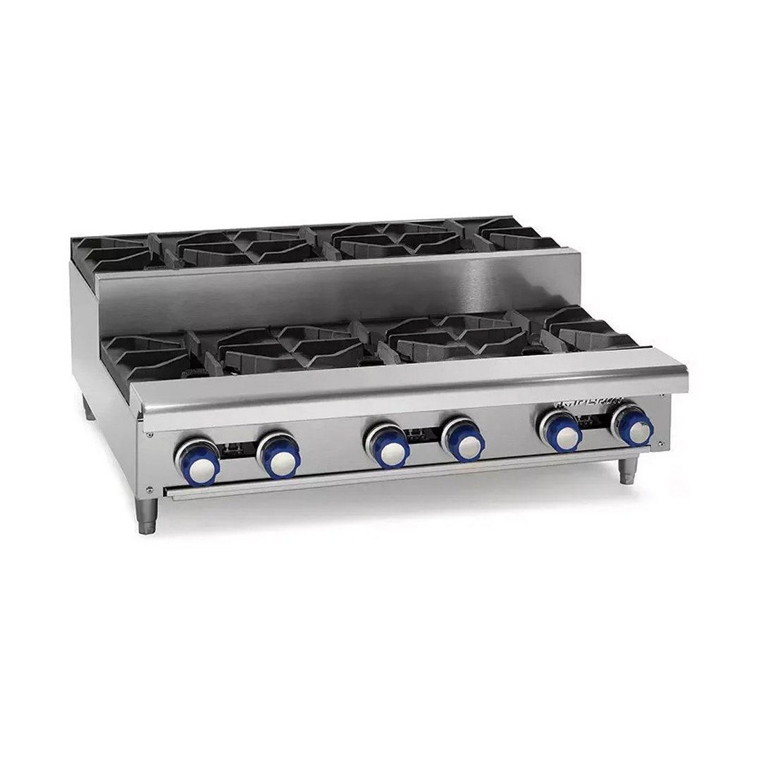 Imperial IHPA-4-24SU 24" Countertop Step-Up Gas Hotplate with (4) Burners, Manual Controls, 128.000 BTU