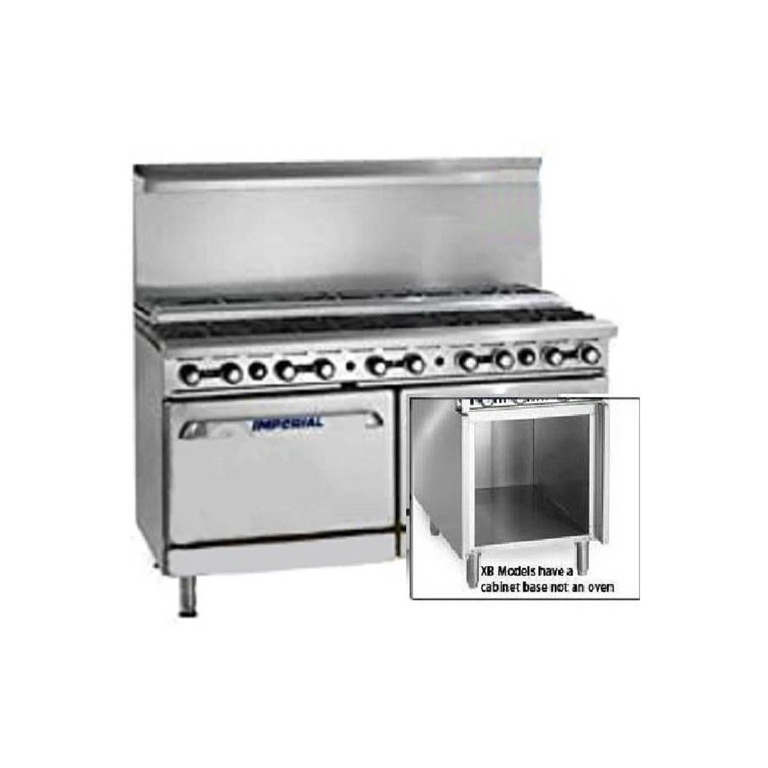 Imperial IR-12-SU-XB 72" Gas Restaurant Range, (12) Open Burners w/ (6) Step-Up, (1) Standard Oven, (1) Cabinet Base, 419.000 BTU