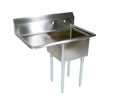 John Boos E1S8-1824-14L24-X 44" One Compartment Sink, 18"W x 24"L Bowl With Left-Hand Drainboards