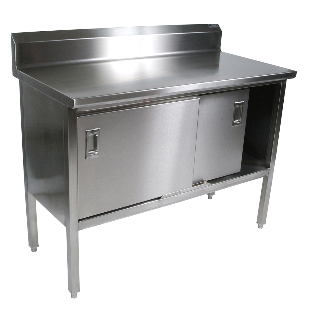 John Boos EBSS4R5-30132 132" Cabinet Base Sliding Doors Work Table