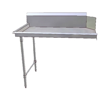 John Boos JDTC-20-72L-X 72" Clean Straight Dishtable w/ Left Table, 10" Backsplash, Steel Legs