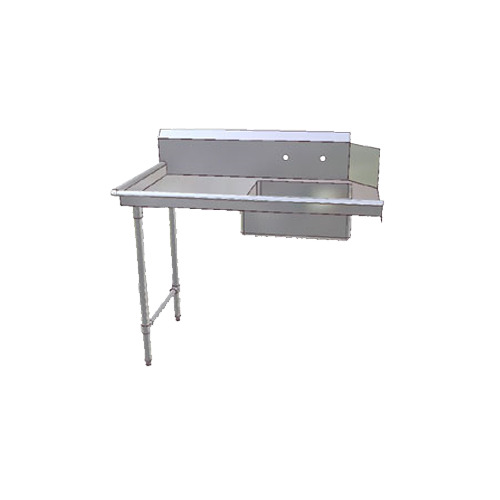 John Boos JDTS-20-26L-X 26" Straight Soiled Dishtable w/ Left Table, Pre-Rinse Sink, 10" Backsplash
