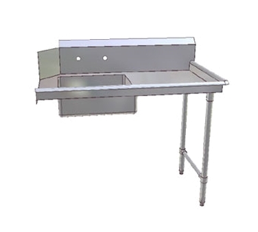 John Boos JDTS-20-72R-X 72" Straight Soiled Dishtable w/ Right Table, Pre-Rinse Sink, 10" Backsplash