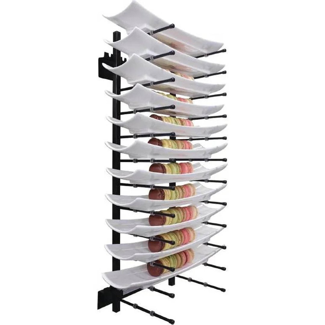 JackStack JS012HW, 12-Plates Wall Mount Plate Rack with Steel Construction and Black Powder Coated 