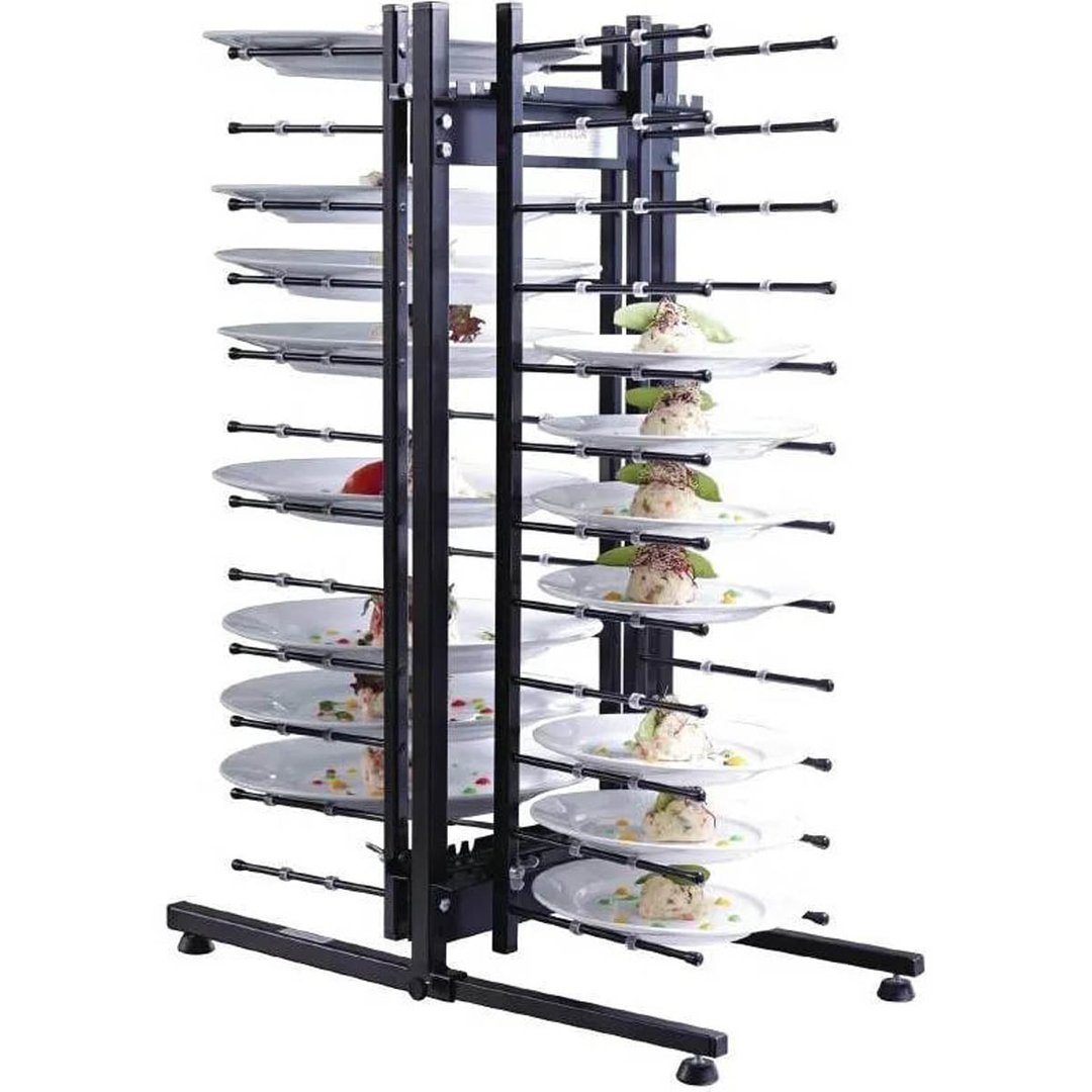 JackStack JS024C, 24-Plates Countertop Plate Rack with Steel Construction and Black Powder Coated 