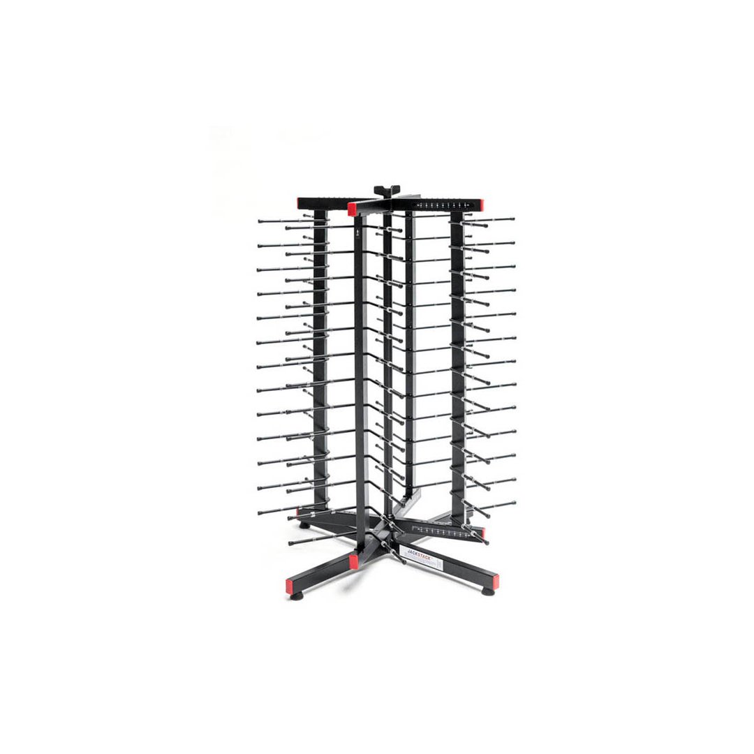 JackStack JS052C, 52-Plates Swiveling Countertop Plate Rack with Steel Construction and Black Powder Coated 