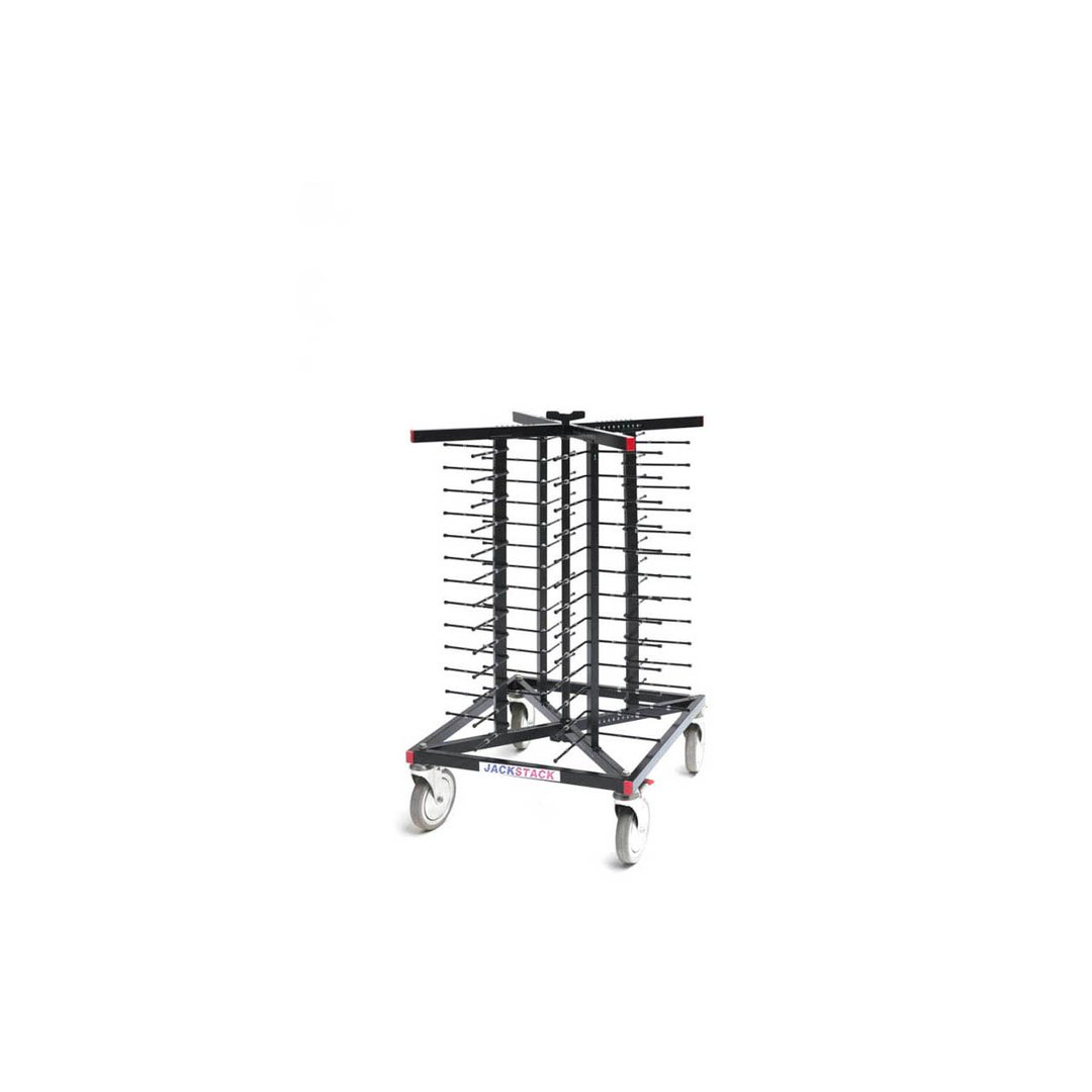 JackStack JS052F, 52-Plates Mobile Plate Rack with Steel Construction and Black Powder Coated 