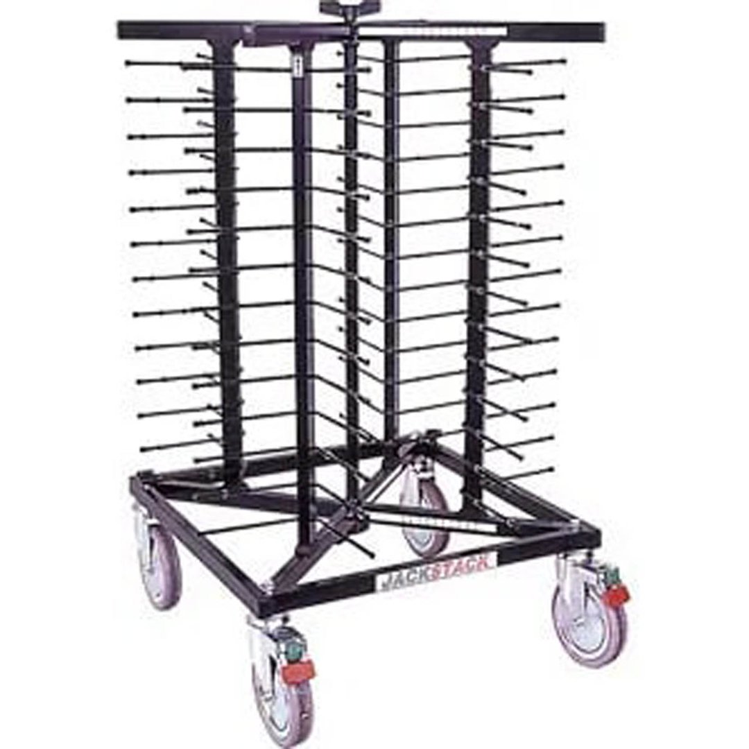 JackStack JS052F, 52-Plates Mobile Plate Rack with Steel Construction and Black Powder Coated 