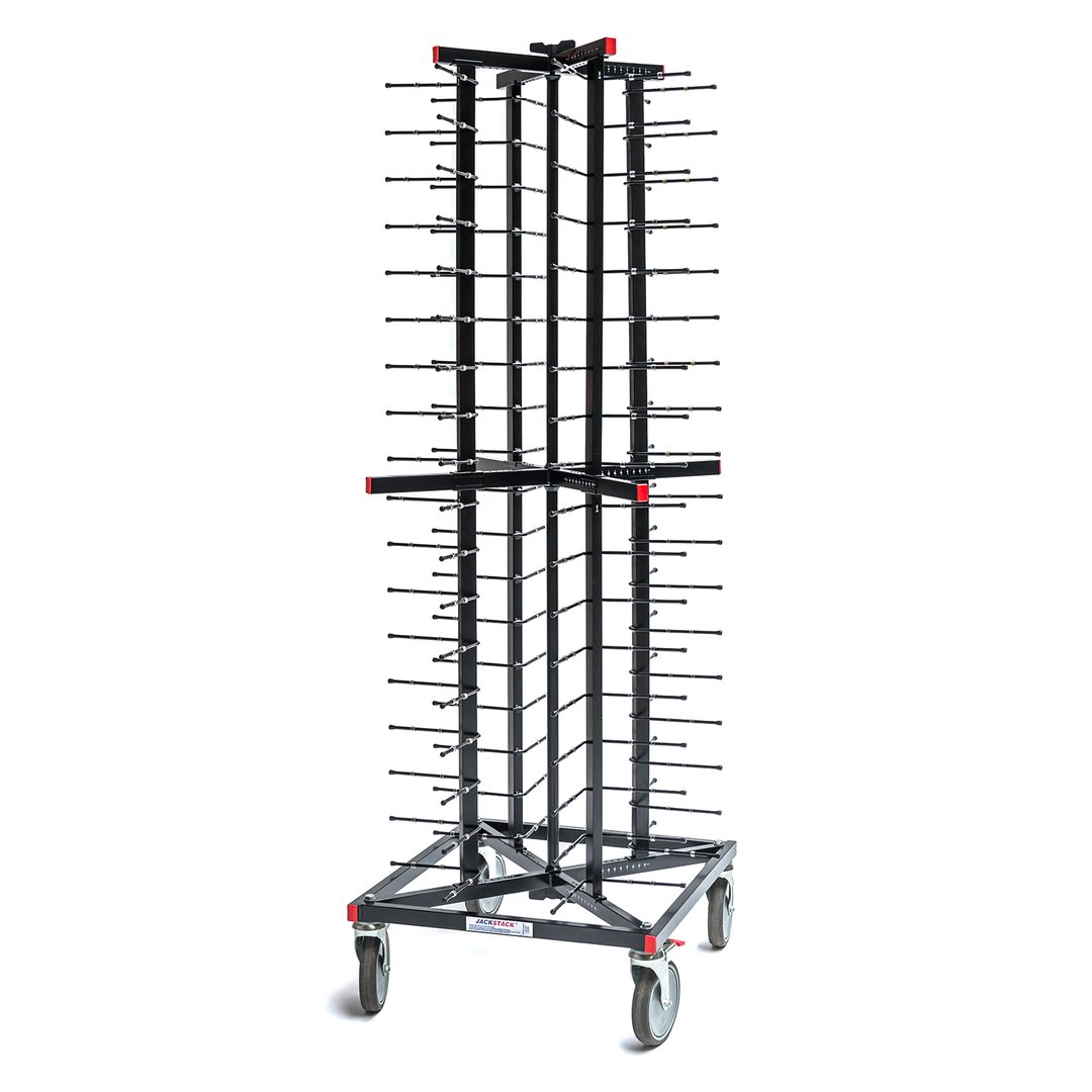 JackStack JS072, 72-Plates Mobile Plate Rack with Steel Construction and Black Powder Coated 