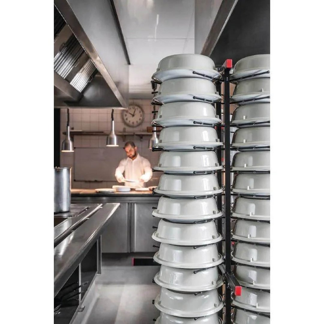 JackStack JS072, 72-Plates Mobile Plate Rack with Steel Construction and Black Powder Coated 