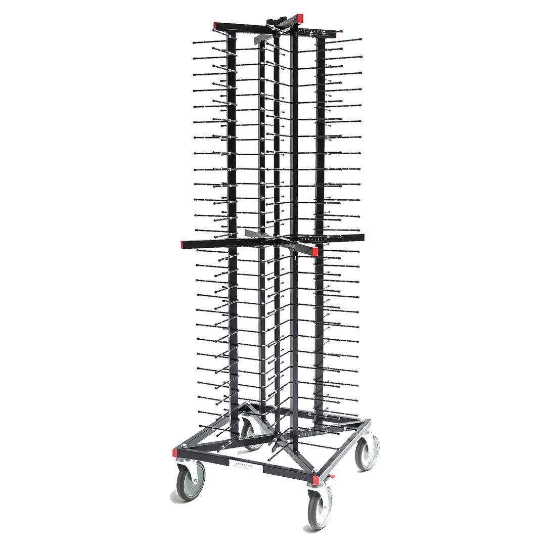 JackStack JS104, 104-Plates Mobile Plate Rack with Steel Construction and Black Powder Coated 