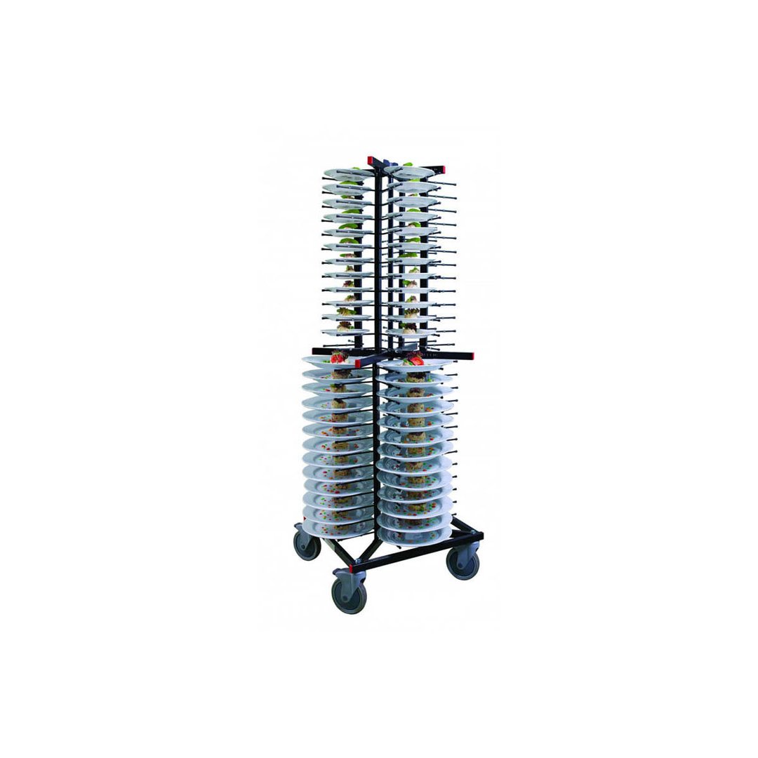 JackStack JS104, 104-Plates Mobile Plate Rack with Steel Construction and Black Powder Coated 