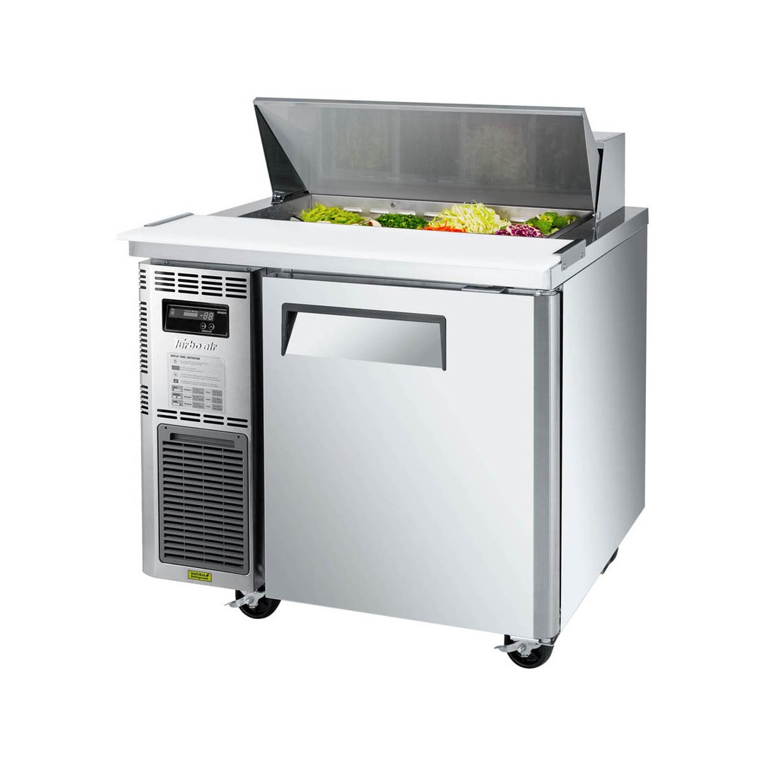 Turbo Air JST-36-N 35" One Section Sandwich / Salad Prep Table w/ 1 Door, 8 Pans