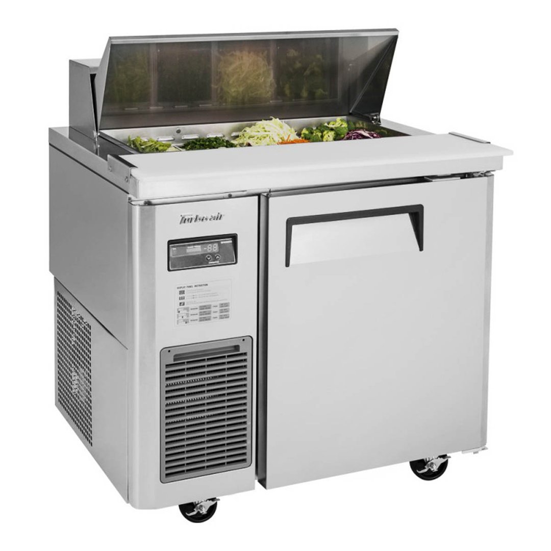Turbo Air JST-36-N 35" One Section Sandwich / Salad Prep Table w/ 1 Door, 8 Pans