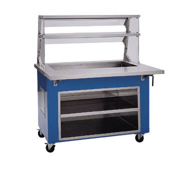 Delfield KCI-50 50" Shelleyglas® Ice-Cooled Cold Food Serving Counter, Fiberglass Storage Base, (3) Pan