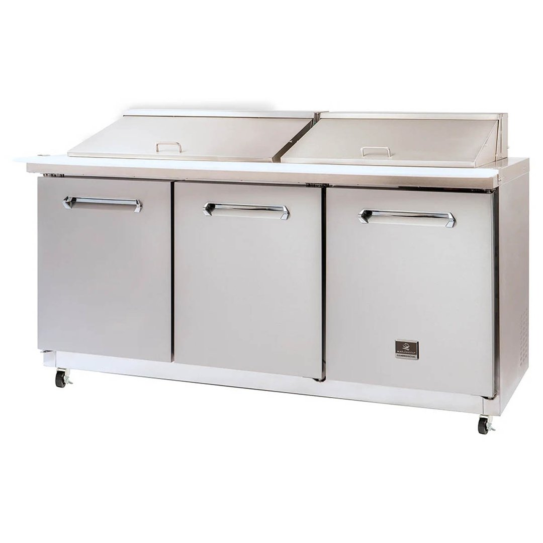 Kelvinator KCHMT70.30 71" Mega Top Sandwich/Salad Prep Table w/ 3 Doors, 30 Pans