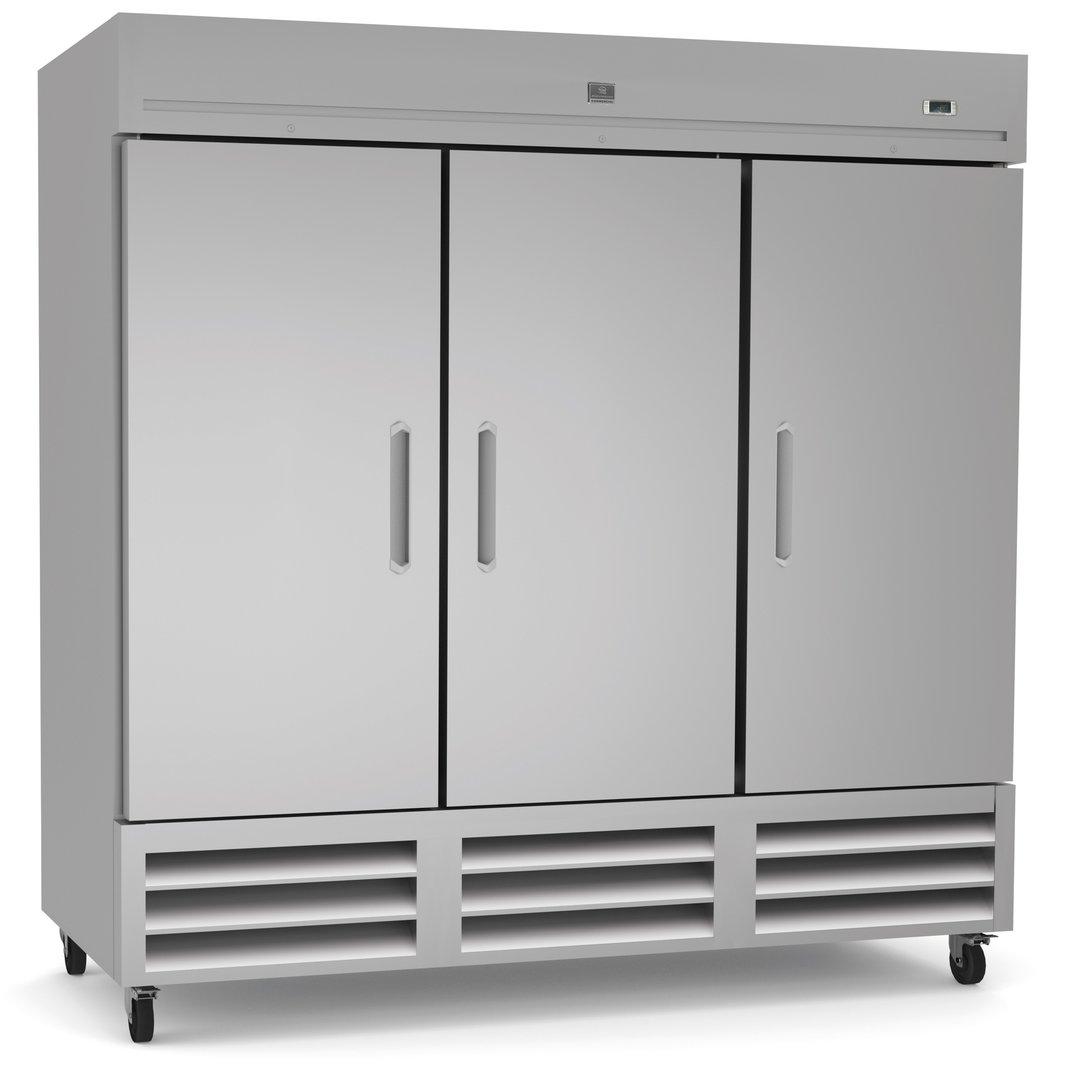 Kelvinator KCHRI81R3DFE 81" Three Section Reach-In Freezer w/ 3 Solid Doors, Bottom Mount, 72 cu. ft.