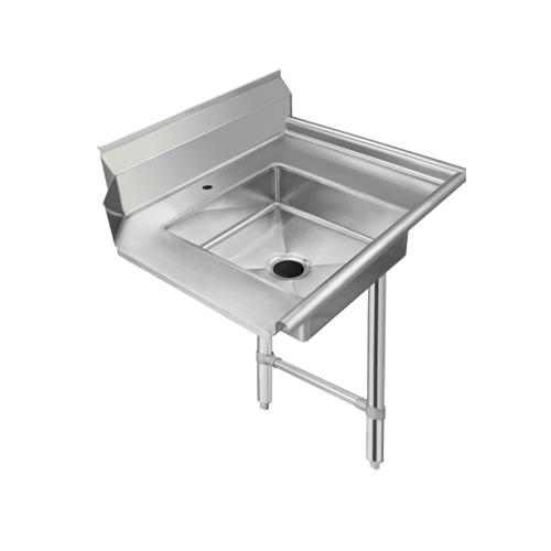 Klinger's Trading SDT48R 48" Straight Soiled Dishtable w/ Right Table, Pre-Rinse Sink, 9" Backsplash