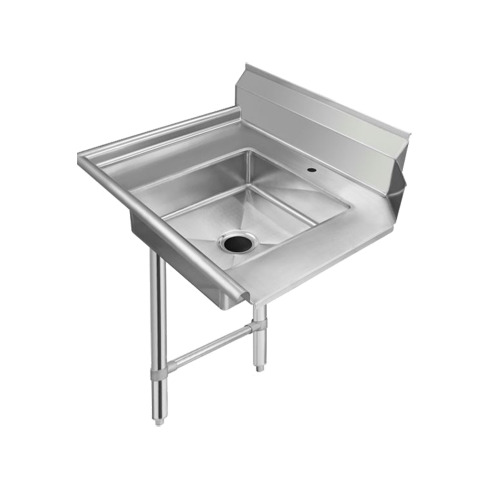 Klinger's Trading SDT72L 72" Straight Soiled Dishtable w/ Left Table, Pre-Rinse Sink, 9" Backsplash