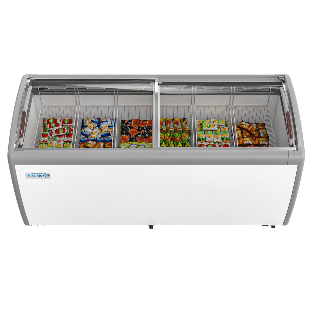 Koolmore MCF-20C 71" Ice Cream Display Glass Chest Freezer, 20 cu. ft.