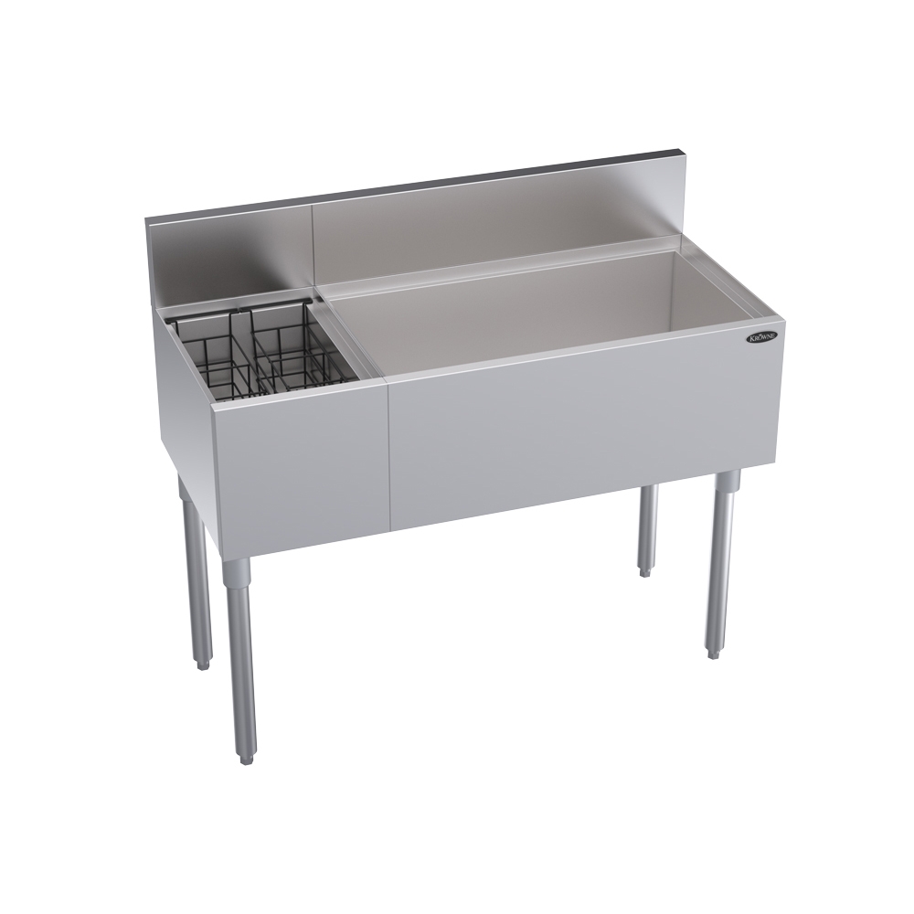 Krowne KR19-M42R 42" Bottle Well Bin Underbar Ice Bin/Cocktail Station w/ 92 lb Ice Bin