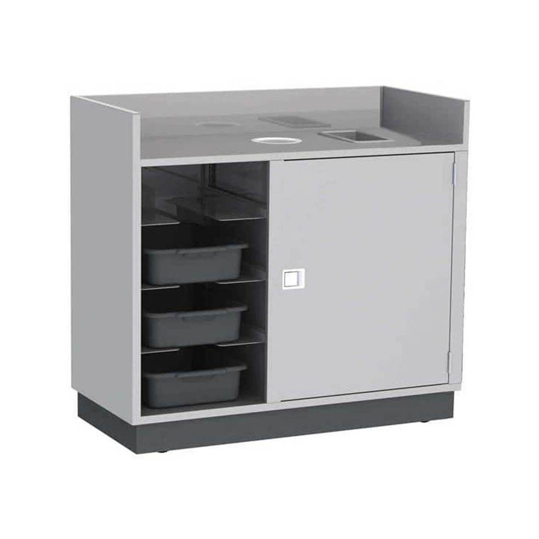 Lakeside 4610 Stainless Steel Mobile Bussing / Waitress Station, 49"W x 28"D x 46-1/4"H