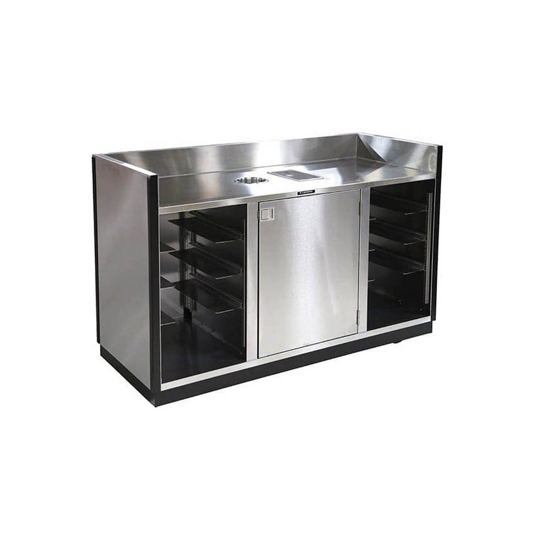 Lakeside 4615 Stainless Steel Mobile Bussing / Waitress Station - 70"W x 28"D x 46-1/4"H
