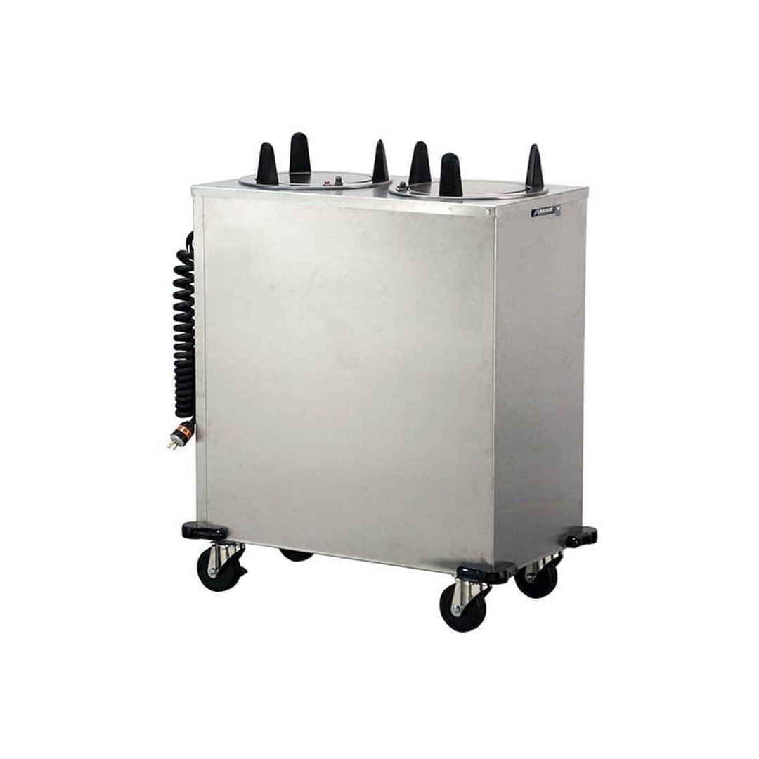 Lakeside 6211 Mobile Enclosed Two Stack Heated Dish Dispenser for 10 1/4" to 11" Dishes 