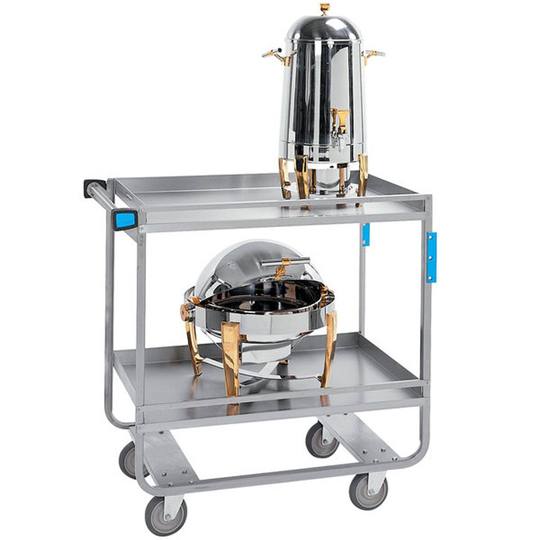 Lakeside 729 38" Heavy Duty Deep 2 Shelf Utility Cart w/ 18-3/4" Shelf Clearance