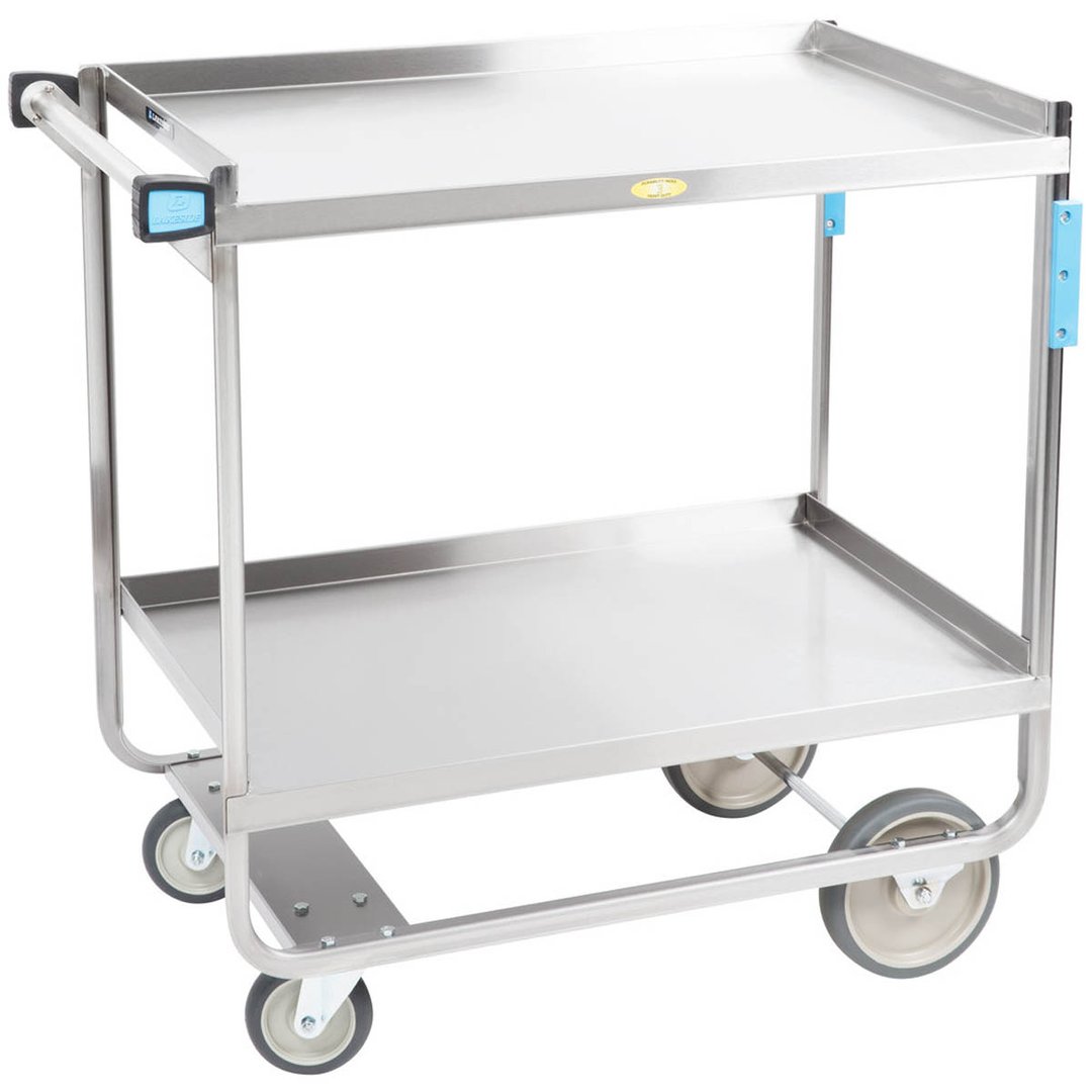 Lakeside 743 Stainless Steel 2 Shelf Utility Cart w/ Shelf Size 33" x 21" - 700 lb. Capacity