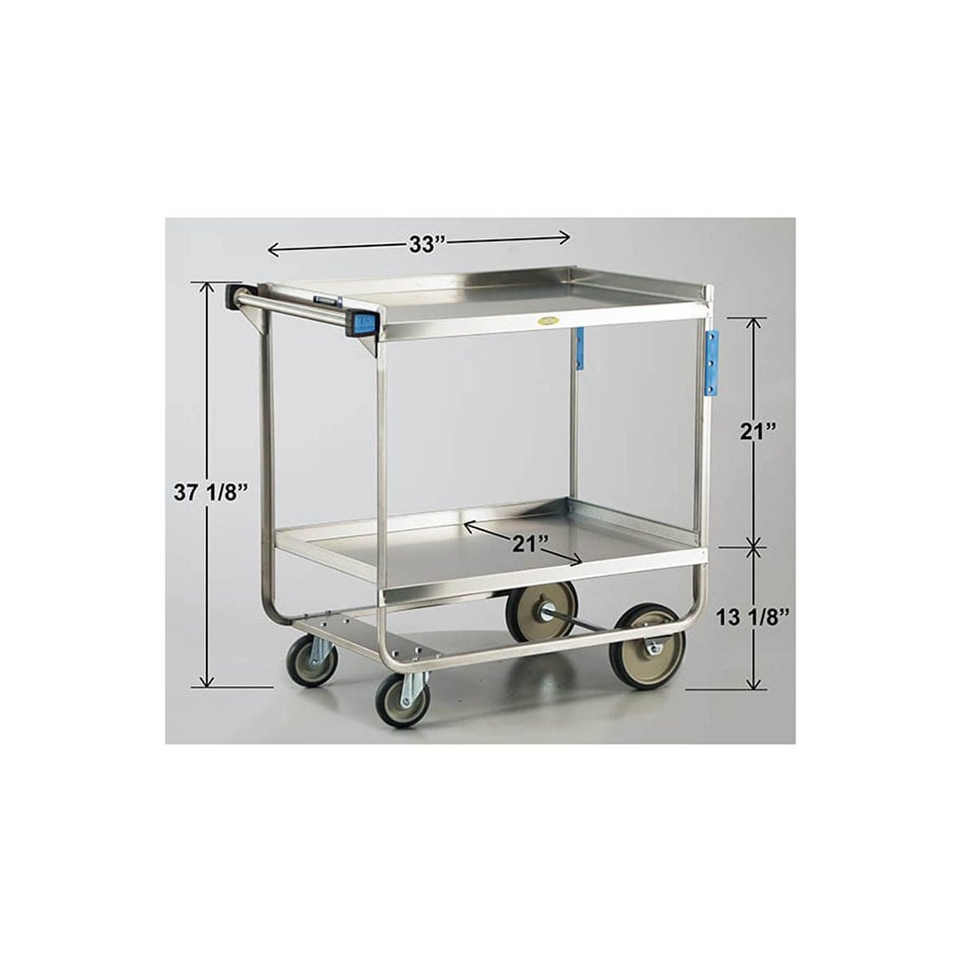 Lakeside 743 Stainless Steel 2 Shelf Utility Cart w/ Shelf Size 33" x 21" - 700 lb. Capacity