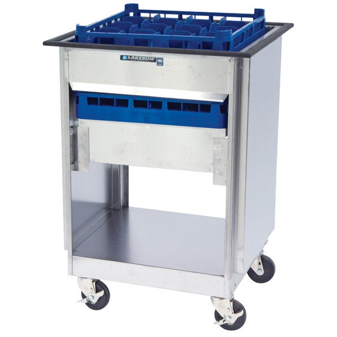 Lakeside 997 Stainless Steel Mobile Cup & Glass Rack Dispenser w/ Open Base 