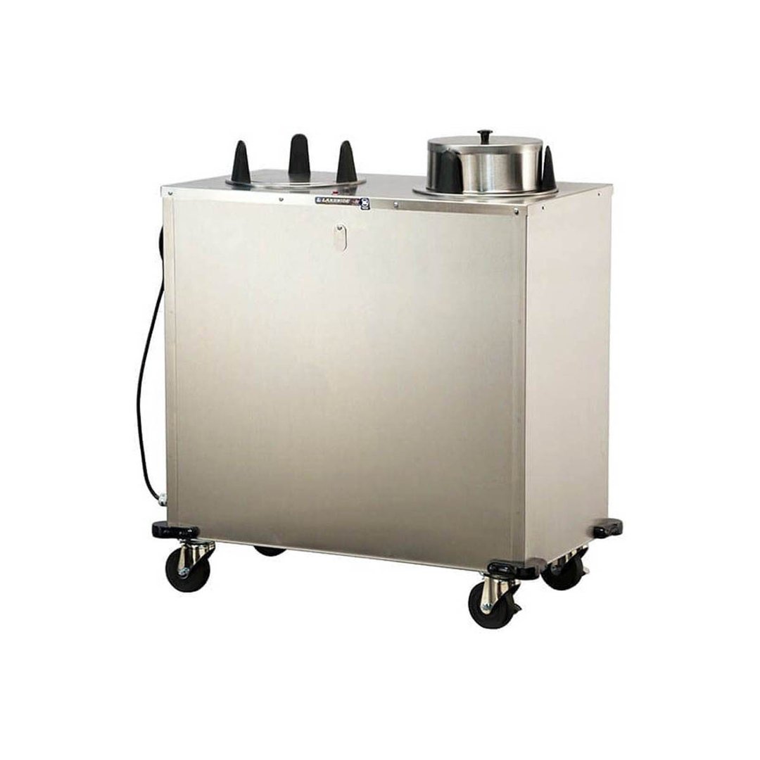 Lakeside E6209 Enclosed Stainless Heated Two Stack Plate Dispenser for 8 1/4" to 9 1/8" Plates