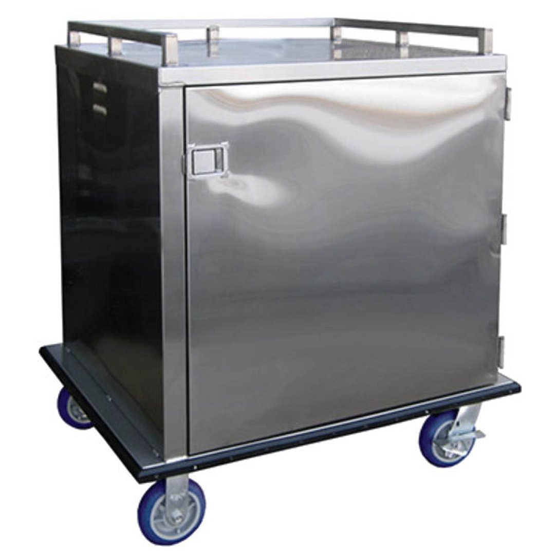 Lakeside PBTDCE1 Stainless Steel 48 Tray Enclosed Meal Delivery Cart w/ 1 Door