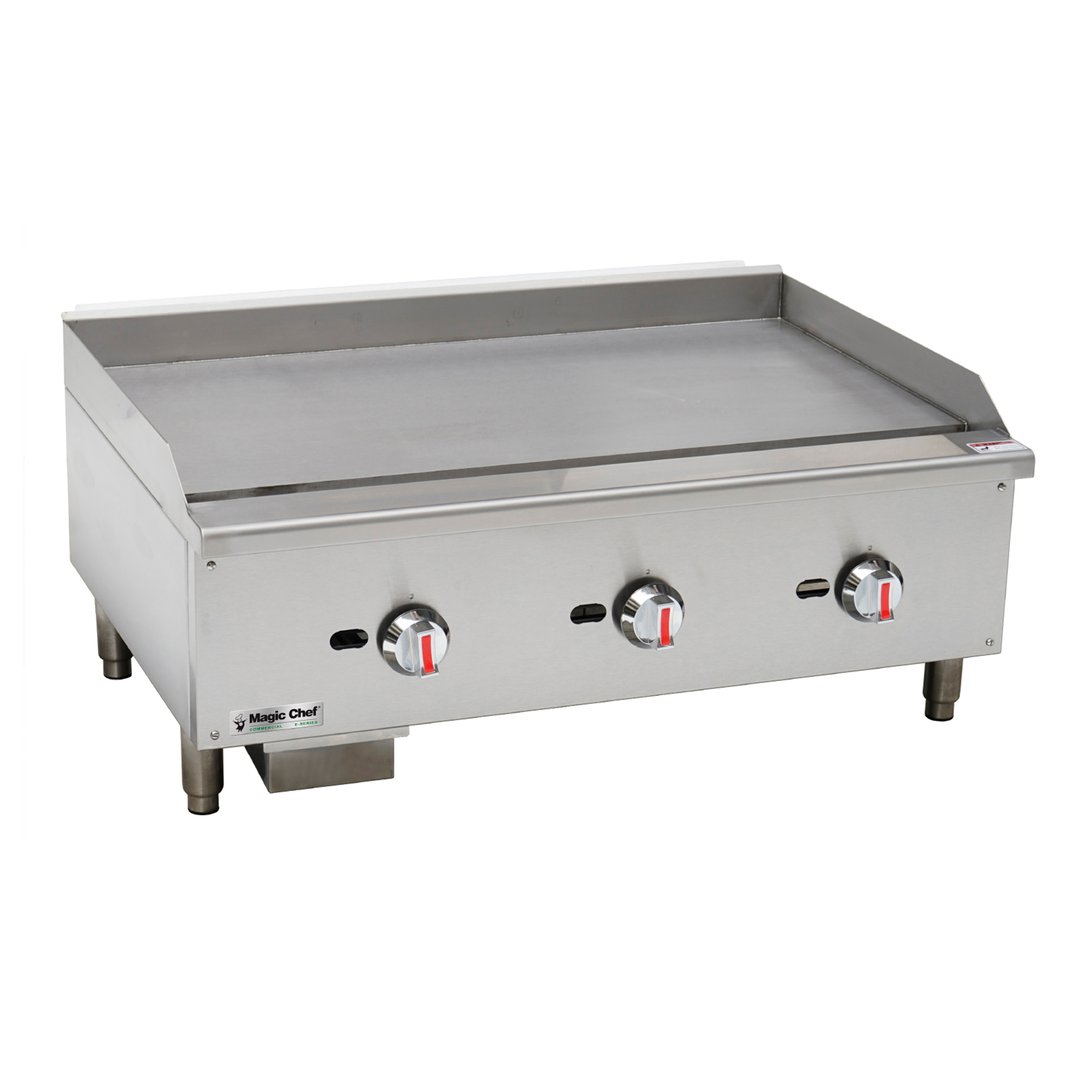 Magic Chef M36MG 36" Countertop Manual Gas Griddle, 5/8" Steel Plate, 90.000 BTU