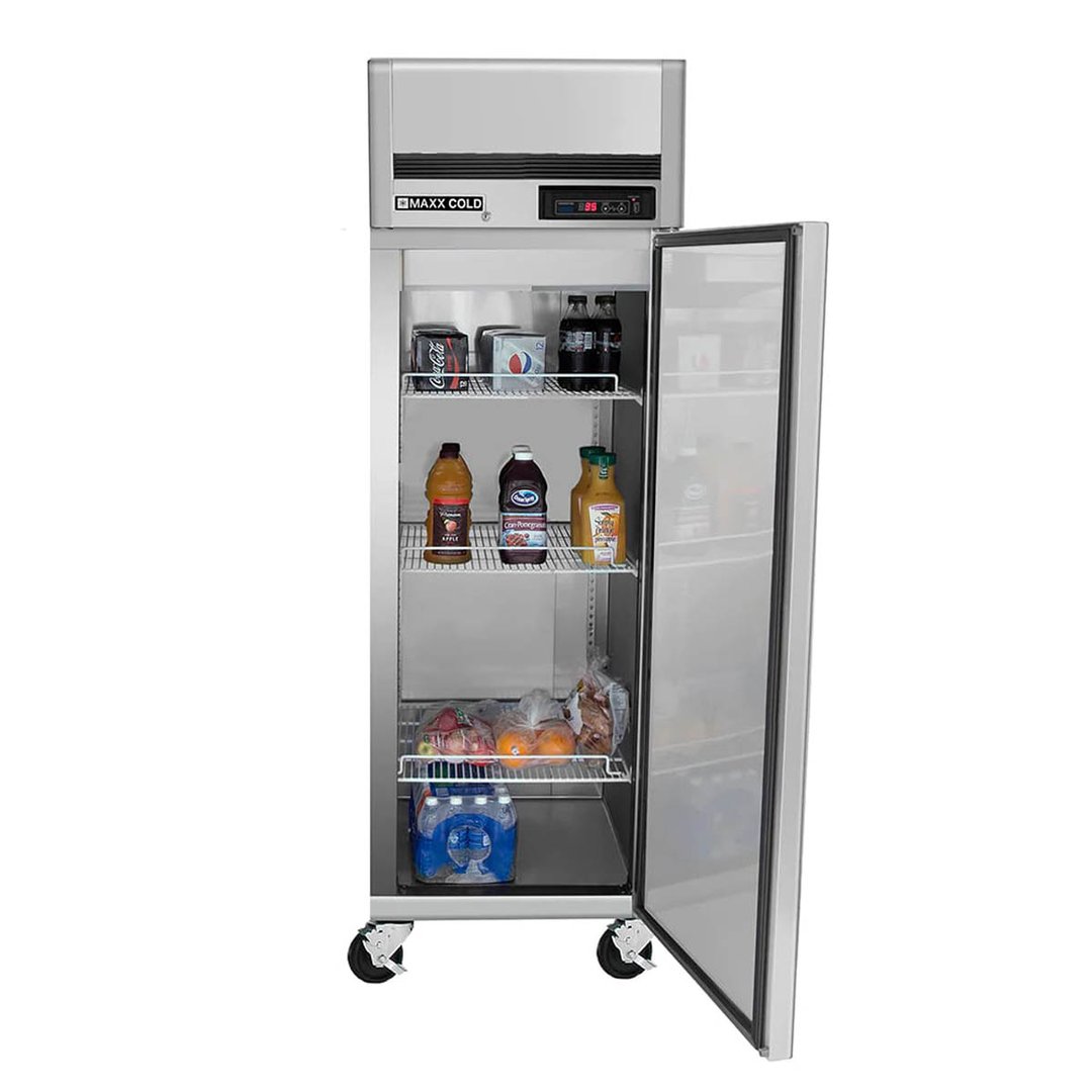 Maxx Cold MCRT-23FDHC 27" One Section Reach-In Refrigerator w/ Solid Door, Top Mount, Stainless Steel, 19 cu. ft