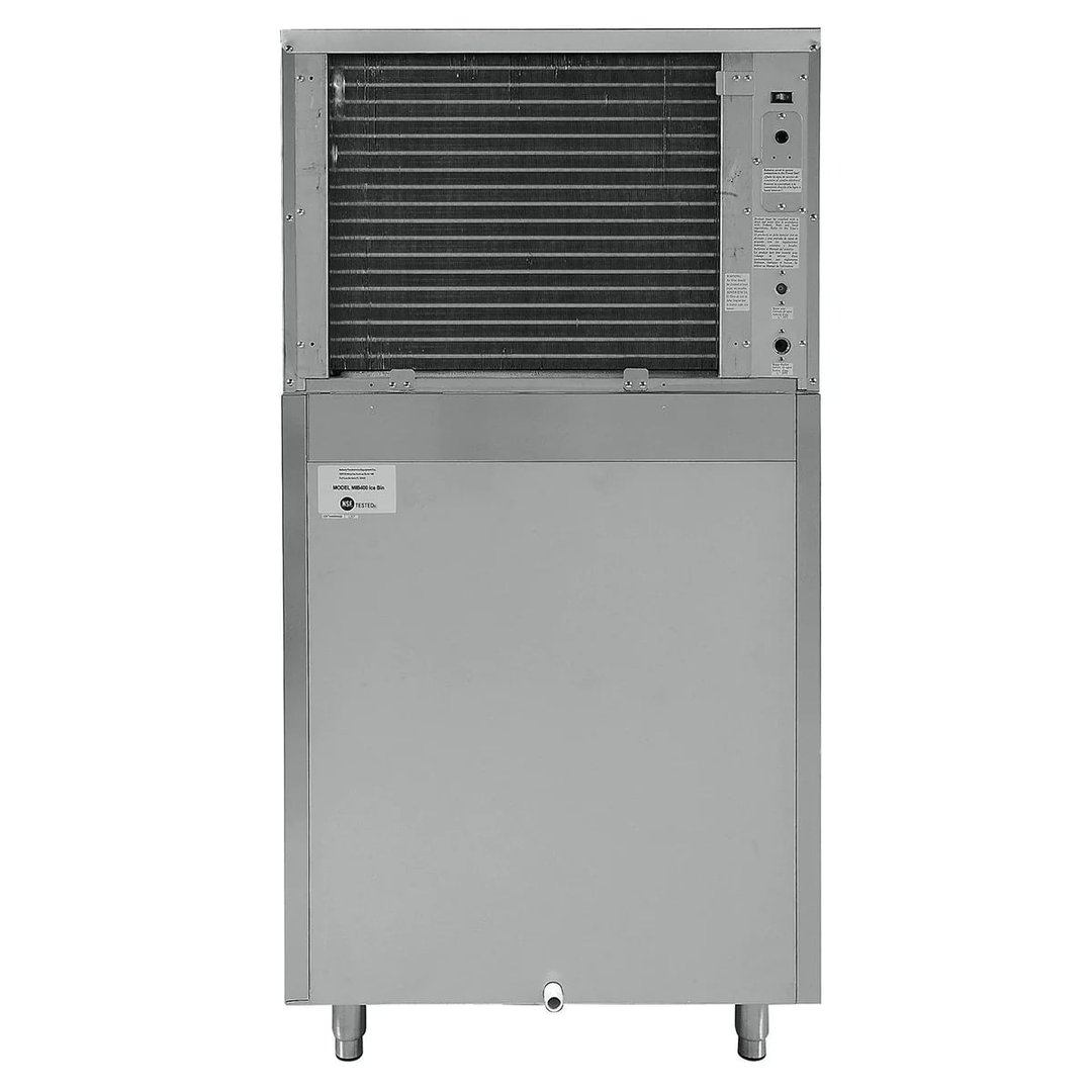 Maxx Ice MIM452/MIB400 Air Cooled Full Cube 460 lb Ice Machine with Bin, 400 lb Storage