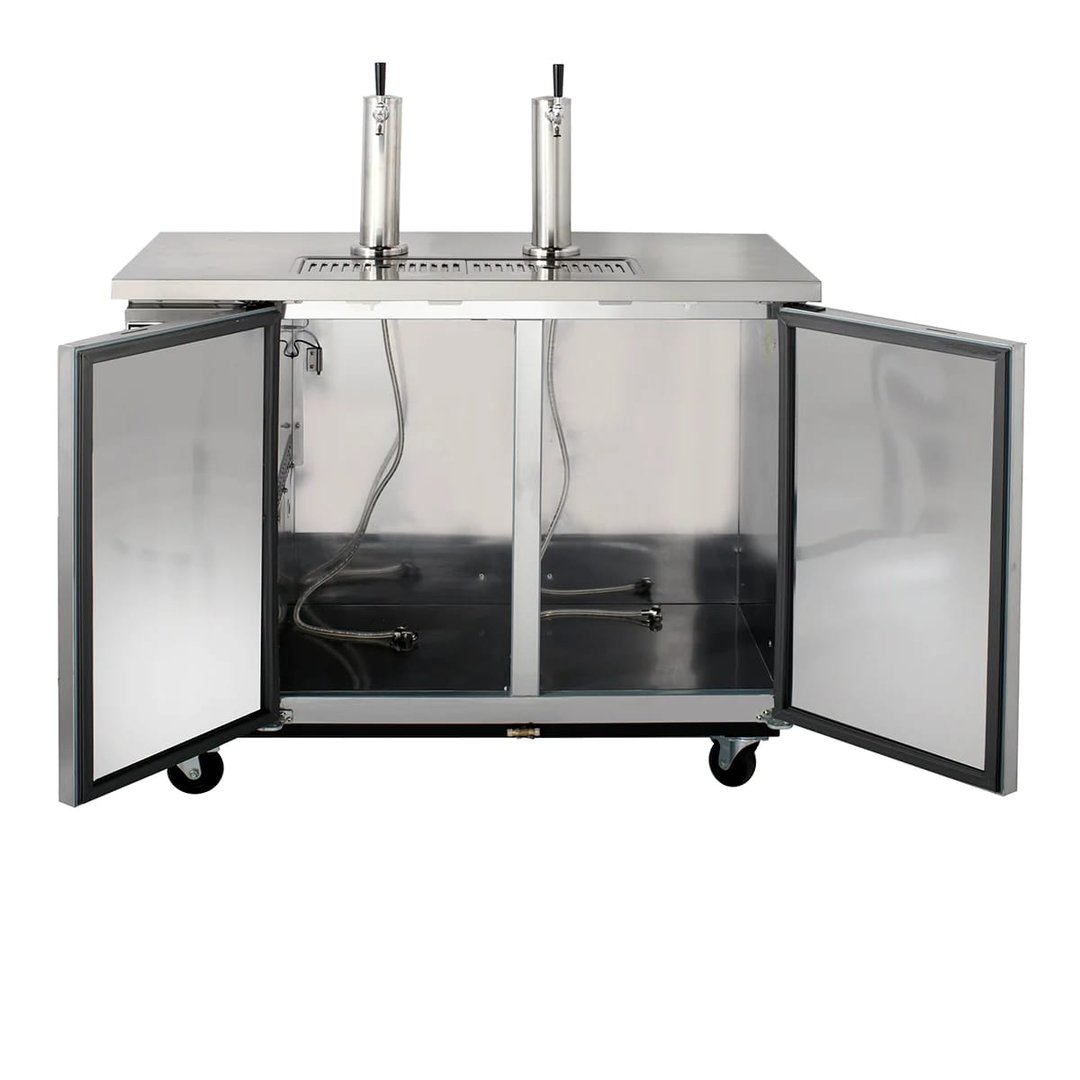 Maxx Cold MXBD48-2SHC 47" Draft Beer Cooler w/ 2 Kegs, 10.5 cu. ft., 2 Single-Tap Towers