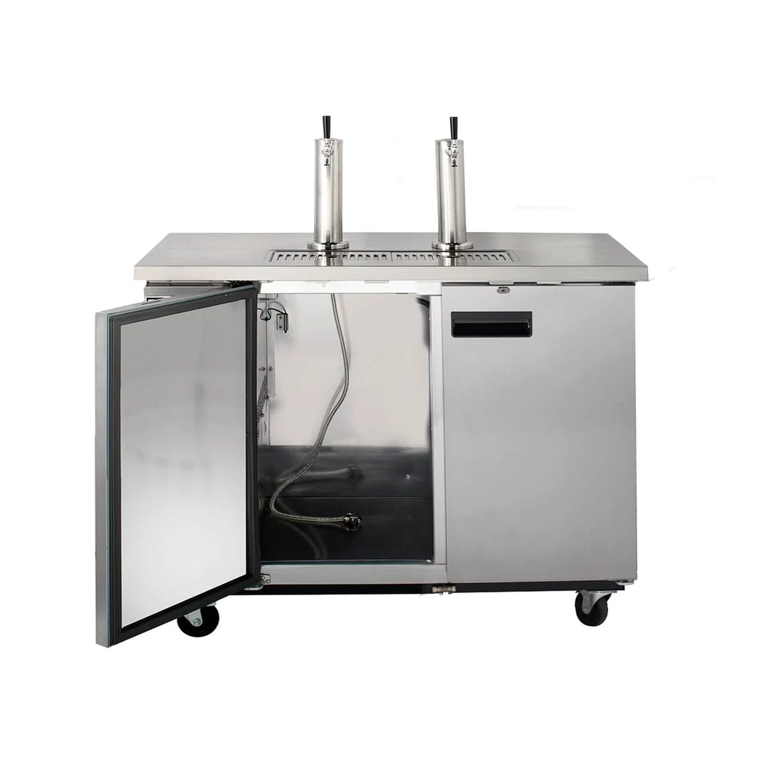 Maxx Cold MXBD48-2SHC 47" Draft Beer Cooler w/ 2 Kegs, 10.5 cu. ft., 2 Single-Tap Towers