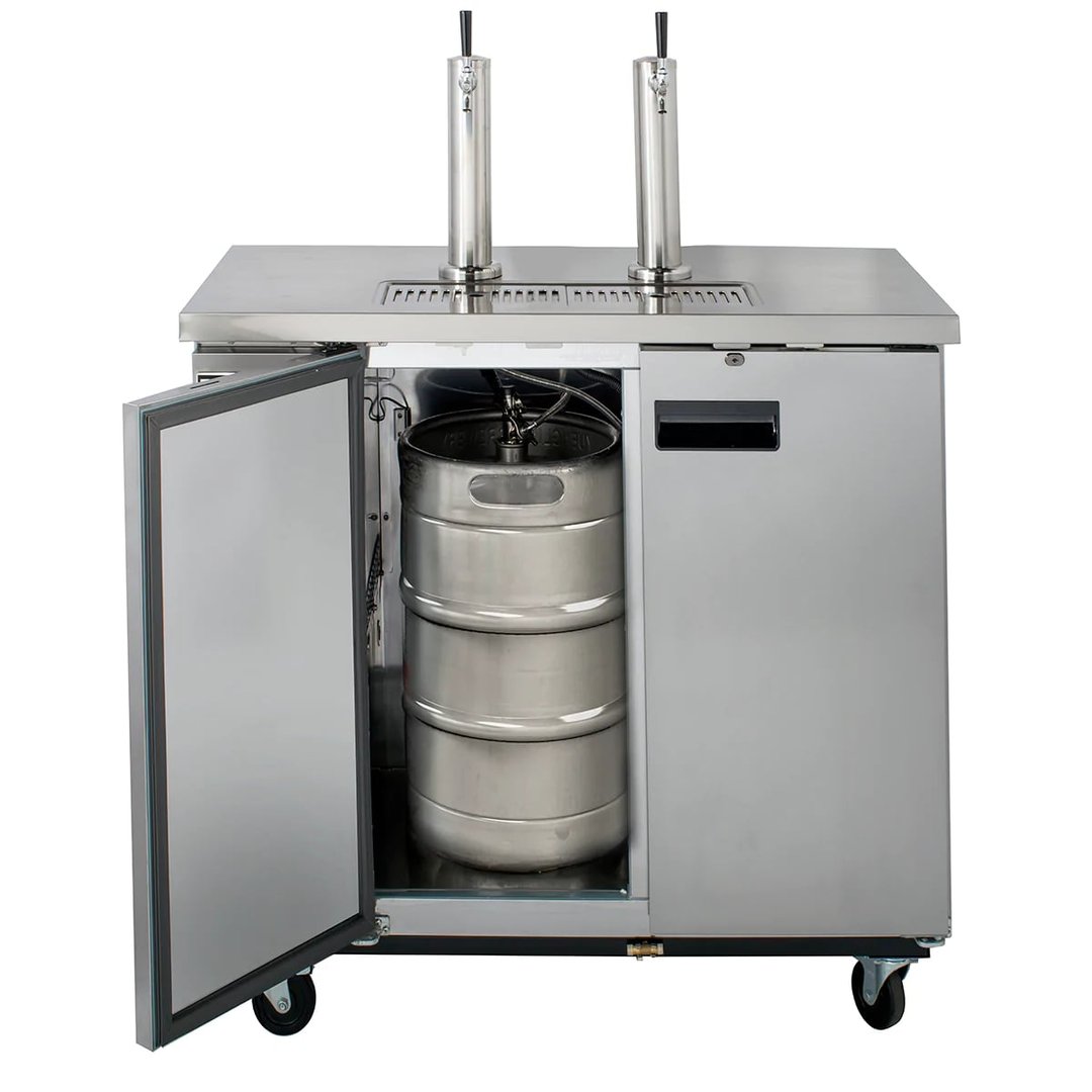 Maxx Cold MXBD48-2SHC 47" Draft Beer Cooler w/ 2 Kegs, 10.5 cu. ft., 2 Single-Tap Towers