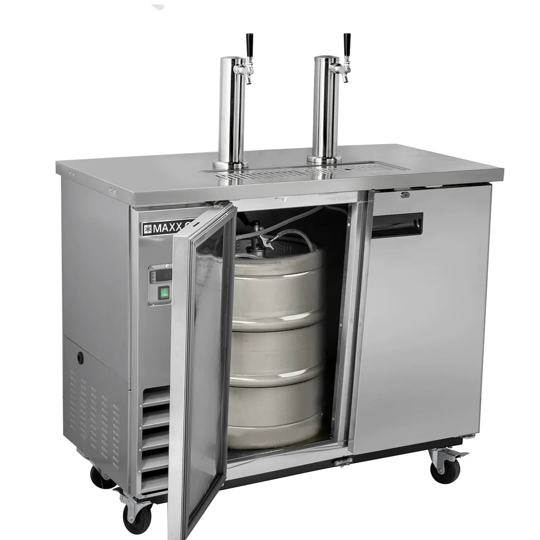 Maxx Cold MXBD48-2SHC 47" Draft Beer Cooler w/ 2 Kegs, 10.5 cu. ft., 2 Single-Tap Towers