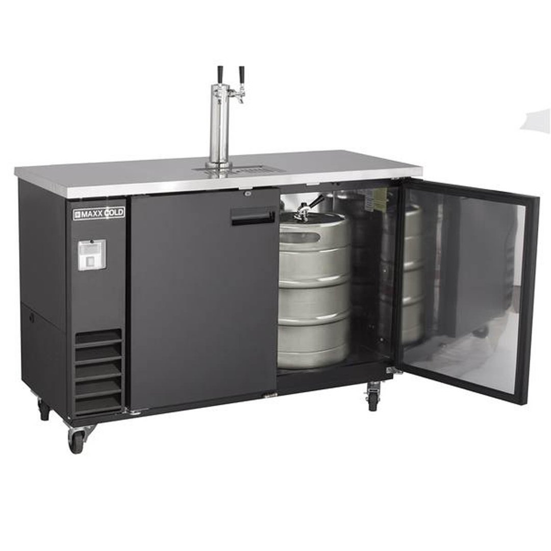 Maxx Cold MXBD60-1BHC 61" Draft Beer Cooler w/ 2 Kegs, 14.2 cu. ft., 1 Dual-Tap Tower