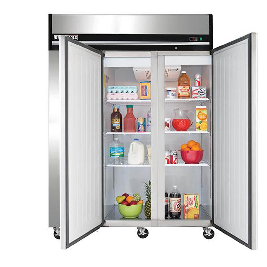 Maxx Cold MXCR-72FDHC 81" Three Section Reach-In Refrigerator w/ 3 Solid Doors, Top Mount, Aluminum Interior, 72 cu. ft