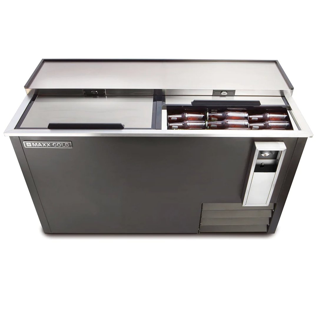 Maxx Cold MXCR65BHC 64" X-Series Bottle Cooler w/ 17.0 cu. ft., Side-Mounted Compressor
